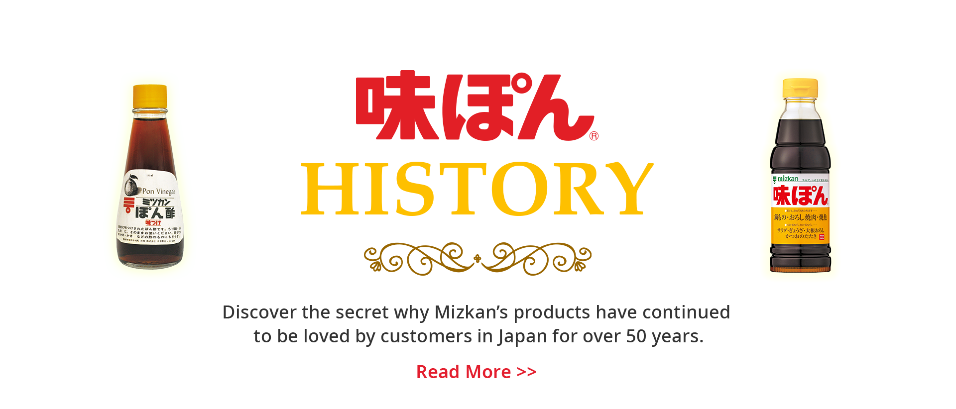 History of AJIPON - Discover the secret why Mizkan's products have continued to be loved by customers in Japan for over 50 years.